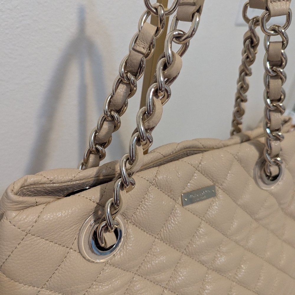 Kate Spade Quilted Tan Shoulder Bag Like New - Picture 5 of 12